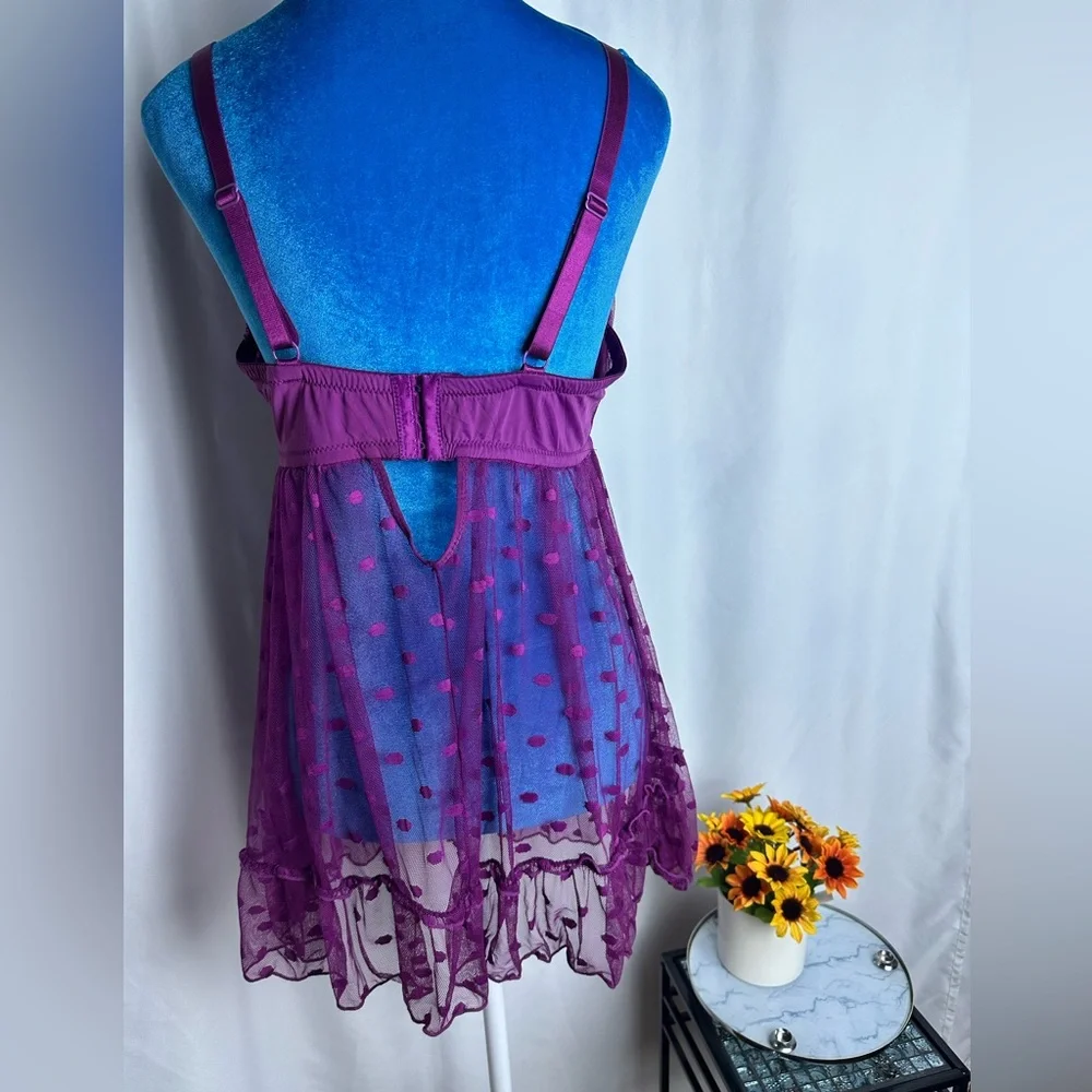 Purple Sheer Babydoll Lingerie_4